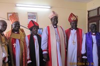 Archbishop Daniel Deng with Archbishop Ezekiel Kondo and the bishops of Sudan