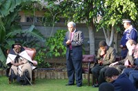 The Archbishop of Cape Town offers a prayer for the nation at the conclusion of the
delegation's audience with the Queen Mother of Swaziland
