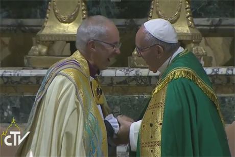 CTV-Pope -Francis -Archbishop -Welby -Iarccum -Vespers -161005