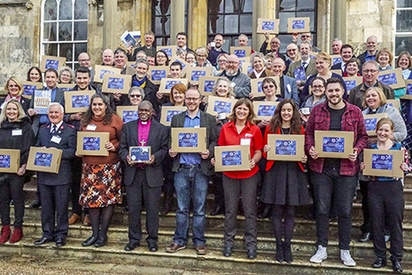 Bishopthorpe _TKC-launch -Abp -John -Sentamu -participants -palace -steps _460x 307